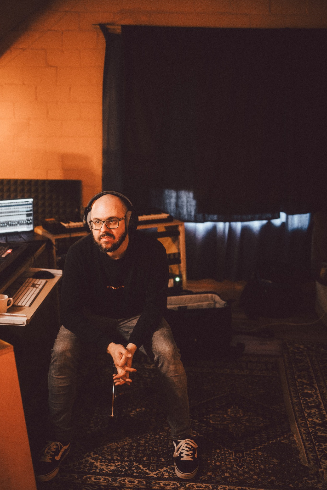 Filip De Bot in de opnamestudio